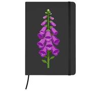Azeeda A5 'Blossoming Foxglove' Black Hardcover Ruled Notebook (NB00091093)