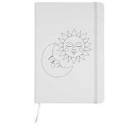 Azeeda A5 'Boho Celestial Sun and Moon' White Hardcover Ruled Notebook (NB00091578)