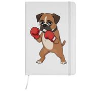 Azeeda A5 'Boxing Boxer Dog' White Hardcover Ruled Notebook (NB00090616)