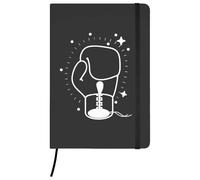 Azeeda A5 'Boxing Glove with Sparkles' Black Hardcover Ruled Notebook (NB00089562)