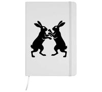 Azeeda A5 'Boxing Hares' White Hardcover Ruled Notebook (NB00093719)