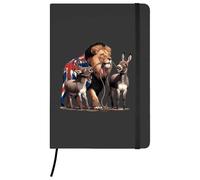 Azeeda A5 'British Lion Led By Donkeys' Black Hardcover Ruled Notebook (NB00094898)