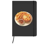 Azeeda A5 'British Meat Pie With Chips & Gravy' Black Hardcover Ruled Notebook (NB00092994)