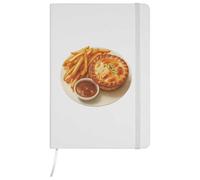 Azeeda A5 'British Meat Pie With Chips & Gravy' White Hardcover Ruled Notebook (NB00092993)