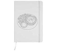 Azeeda A5 'British Meat Pie With Chips & Gravy' White Hardcover Ruled Notebook (NB00092997)