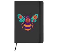 Azeeda A5 'Bumble Bee Mandala' Black Hardcover Ruled Notebook (NB00083036)