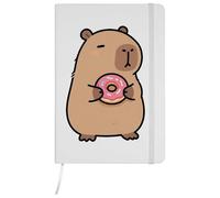 Azeeda A5 'Capybara with Donut' White Hardcover Ruled Notebook (NB00094591)