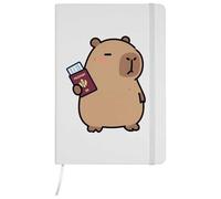 Azeeda A5 'Capybara with Passport' White Hardcover Ruled Notebook (NB00093313)