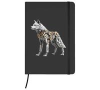 Azeeda A5 'Clockwork Wolf' Black Hardcover Ruled Notebook (NB00092256)
