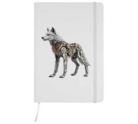 Azeeda A5 'Clockwork Wolf' White Hardcover Ruled Notebook (NB00092255)