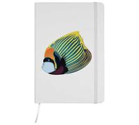 Azeeda A5 'Colorful Emperor Angel Fish' White Hardcover Ruled Notebook (NB00089599)
