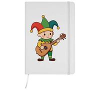Azeeda A5 'Court Jester Playing Lute' White Hardcover Ruled Notebook (NB00090702)