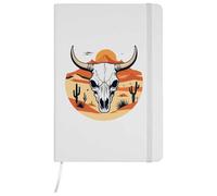 Azeeda A5 'Cow Skull in the Desert' White Hardcover Ruled Notebook (NB00089835)
