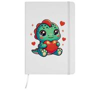 Azeeda A5 'Cute Baby Dragon With Love Heart' White Hardcover Ruled Notebook (NB00092382)