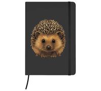 Azeeda A5 'Cute Fluffy Hedgehog With Spiky Hair' Black Hardcover Ruled Notebook (NB00082567)