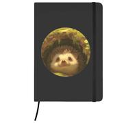Azeeda A5 'Cute Happy Hedgehog' Black Hardcover Ruled Notebook (NB00094118)