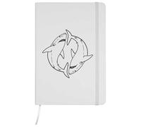 Azeeda A5 'Decorative Sharks' White Hardcover Ruled Notebook (NB00089617)