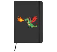 Azeeda A5 'Dragon Breathing Fire' Black Hardcover Ruled Notebook (NB00088873)