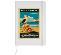Azeeda A5 'English Riviera Gull With Chips' White Hardcover Ruled Notebook (NB00091254)