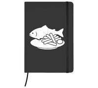 Azeeda A5 'Fish & Chips Silhouette' Black Hardcover Ruled Notebook (NB00093806)