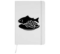 Azeeda A5 'Fish & Chips Silhouette' White Hardcover Ruled Notebook (NB00093805)