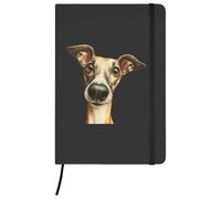 Azeeda A5 'Funny Italian Greyhound Portrait' Black Hardcover Ruled Notebook (NB00091559)