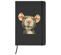 Azeeda A5 'Funny Rat' Black Hardcover Ruled Notebook (NB00094218)