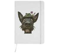 Azeeda A5 'Funny Scottish Terrier with Scottish Thistle ' White Hardcover Ruled Notebook (NB00094695)