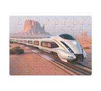 Azeeda A5 'Futuristic Train Racing Through Desert' Magnetic Jigsaw Puzzle (JI00000486)