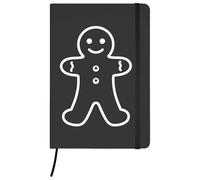 Azeeda A5 'Gingerbread Man' Black Hardcover Ruled Notebook (NB00093212)