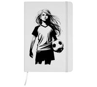 Azeeda A5 'Girl With Soccer Ball' White Hardcover Ruled Notebook (NB00083480)