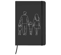 Azeeda A5 'Happy Family Walking Together' Black Hardcover Ruled Notebook (NB00089574)