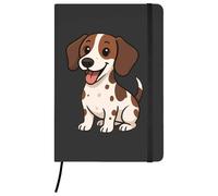 Azeeda A5 'Happy Sitting Jack Russell' Black Hardcover Ruled Notebook (NB00084583)