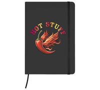 Azeeda A5 'Hot Stuff Chilli Pepper' Black Hardcover Ruled Notebook (NB00094876)