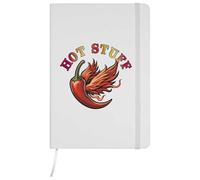 Azeeda A5 'Hot Stuff Chilli Pepper' White Hardcover Ruled Notebook (NB00094875)