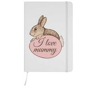 Azeeda A5 'I Love Mummy Bunny' White Hardcover Ruled Notebook (NB00092376)