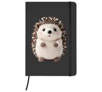Azeeda A5 'Knitted Style Hedgehog' Black Hardcover Ruled Notebook (NB00092808)