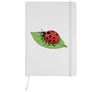 Azeeda A5 'Ladybug on Leaf' White Hardcover Ruled Notebook (NB00091430)