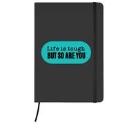 Azeeda A5 'Life Is Tough' Black Hardcover Ruled Notebook (NB00094636)