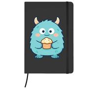 Azeeda A5 'Monster with Cupcake' Black Hardcover Ruled Notebook (NB00091663)
