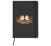 Azeeda A5 'Nesting Sparrows' Black Hardcover Ruled Notebook (NB00089886)