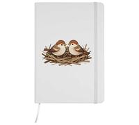Azeeda A5 'Nesting Sparrows' White Hardcover Ruled Notebook (NB00089885)