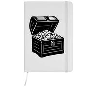 Azeeda A5 'Open Pirate Treasure Chest Full Of Gold' White Hardcover Ruled Notebook (NB00084356)