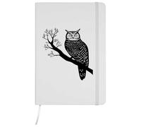 Azeeda A5 'Owl Sitting on Branch' White Hardcover Ruled Notebook (NB00079682)