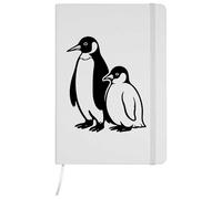 Azeeda A5 'Penguin Mother & Chick' White Hardcover Ruled Notebook (NB00082789)
