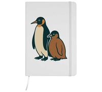 Azeeda A5 'Penguin Mother & Chick' White Hardcover Ruled Notebook (NB00082791)