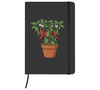 Azeeda A5 'Pepper Plant In Pot' Black Hardcover Ruled Notebook (NB00091107)