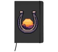 Azeeda A5 'Pixel Horseshoe with Desert Sunset' Black Hardcover Ruled Notebook (NB00089872)