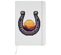 Azeeda A5 'Pixel Horseshoe with Desert Sunset' White Hardcover Ruled Notebook (NB00089871)