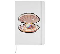 Azeeda A5 'Pixel Pearl Inside Clam Shell' White Hardcover Ruled Notebook (NB00089941)